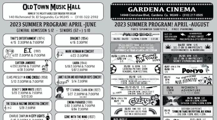 Gardena Cinema announces new calendar