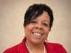 City Council candidate Valerie Loduem speaks